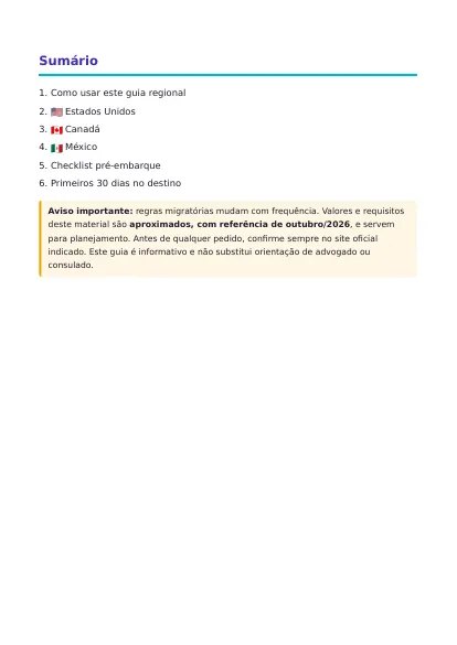 América do Norte · sumário